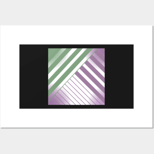 Green, Pink and White Stripes Posters and Art